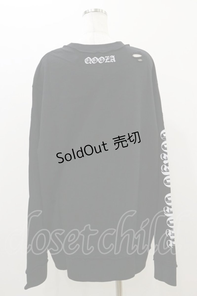 画像2: QOOZA / 東京喰種×QOOZA金木研 ダメージスウェット  ブラック H-26-09-09-007-PU-TO-KB-ZH (2)