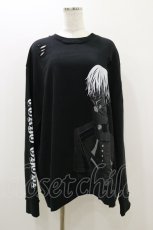 画像1: QOOZA / 東京喰種×QOOZA金木研 ダメージスウェット  ブラック H-26-09-09-008-PU-TO-KB-ZH (1)