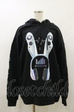 画像1: LISTEN FLAVOR / サイバーうさ耳ヘッドホンパーカー  黒 H-26-09-09-1050-PU-TO-AK-ZH (1)