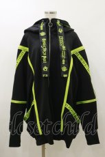 画像1: BACKSTAGE PASS / PARACHUTE-PARKAビッグシルエットジップアップパーカー  黒×グリーン H-26-09-09-1053-PU-TO-AK-ZH (1)