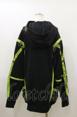 画像2: BACKSTAGE PASS / PARACHUTE-PARKAビッグシルエットジップアップパーカー  黒×グリーン H-26-09-09-1053-PU-TO-AK-ZH (2)