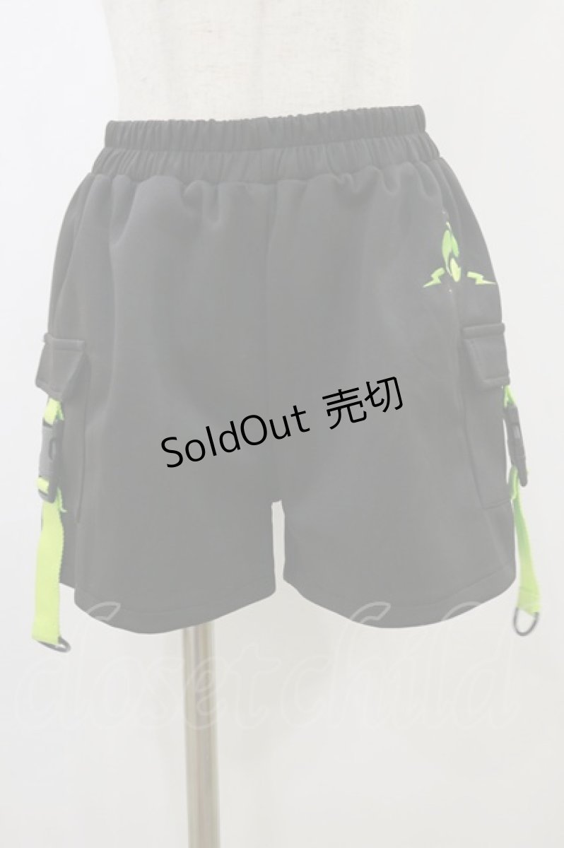 画像1: ACDC RAG / 渦雷ショートパンツ FREE 黒×グリーン H-26-09-09-1065-PU-PA-AK-ZH (1)