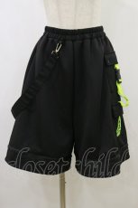 画像1: ACDC RAG / 渦雷ハーフパンツ FREE 黒×グリーン H-26-09-09-1066-PU-PA-AK-ZH (1)