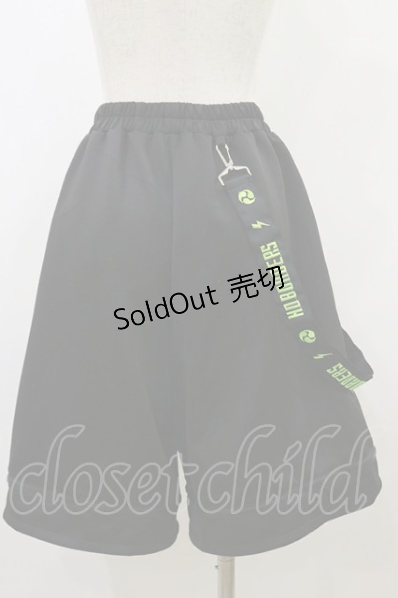 画像2: ACDC RAG / 渦雷ハーフパンツ FREE 黒×グリーン H-26-09-09-1066-PU-PA-AK-ZH (2)