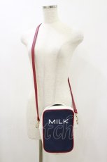画像1: MILK / BOXショルダーバッグ  オフ×ネイビー H-26-09-09-1014-ML-BG-AK-ZH (1)