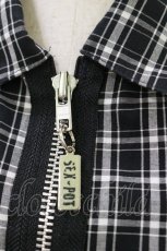 画像3: SEX POT ReVeNGe / チェック半袖シャツ  黒×白 H-26-09-09-1020-SP-BL-AK-ZH (3)