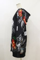 画像3: NieR Clothing / 総柄ZIPパーカー F 黒 H-26-09-09-1028-PU-TO-AK-ZH (3)
