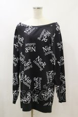 画像1: NieR Clothing / プリントトップス  黒/ロゴ H-26-09-09-1029-PU-BL-KB-ZH (1)