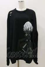 画像1: QOOZA / 東京喰種×QOOZA金木研 ダメージスウェット  ブラック H-26-09-09-009-PU-TO-KB-ZH (1)