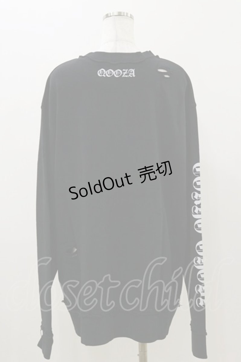 画像2: QOOZA / 東京喰種×QOOZA金木研 ダメージスウェット  ブラック H-26-09-09-009-PU-TO-KB-ZH (2)