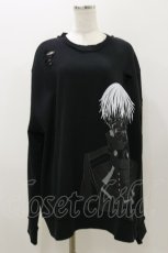 画像1: QOOZA / 東京喰種×QOOZA金木研 ダメージスウェット  ブラック H-26-09-09-013-PU-TO-KB-ZH (1)