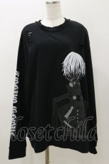 画像1: QOOZA / 東京喰種×QOOZA金木研 ダメージスウェット  ブラック H-26-09-09-014-PU-TO-KB-ZH (1)