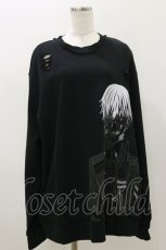 画像1: QOOZA / 東京喰種×QOOZA金木研 ダメージスウェット  ブラック H-26-09-09-015-PU-TO-KB-ZH (1)