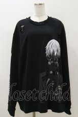 画像1: QOOZA / 東京喰種×QOOZA金木研 ダメージスウェット  ブラック H-26-09-09-016-PU-TO-KB-ZH (1)