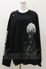 画像1: QOOZA / 東京喰種×QOOZA金木研 ダメージスウェット  ブラック H-26-09-09-018-PU-TO-KB-ZH (1)