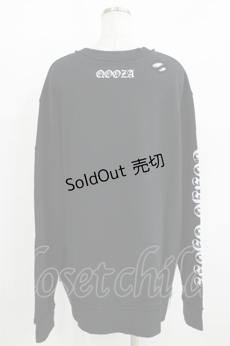 画像2: QOOZA / 東京喰種×QOOZA金木研 ダメージスウェット  ブラック H-26-09-09-019-PU-TO-KB-ZH (2)