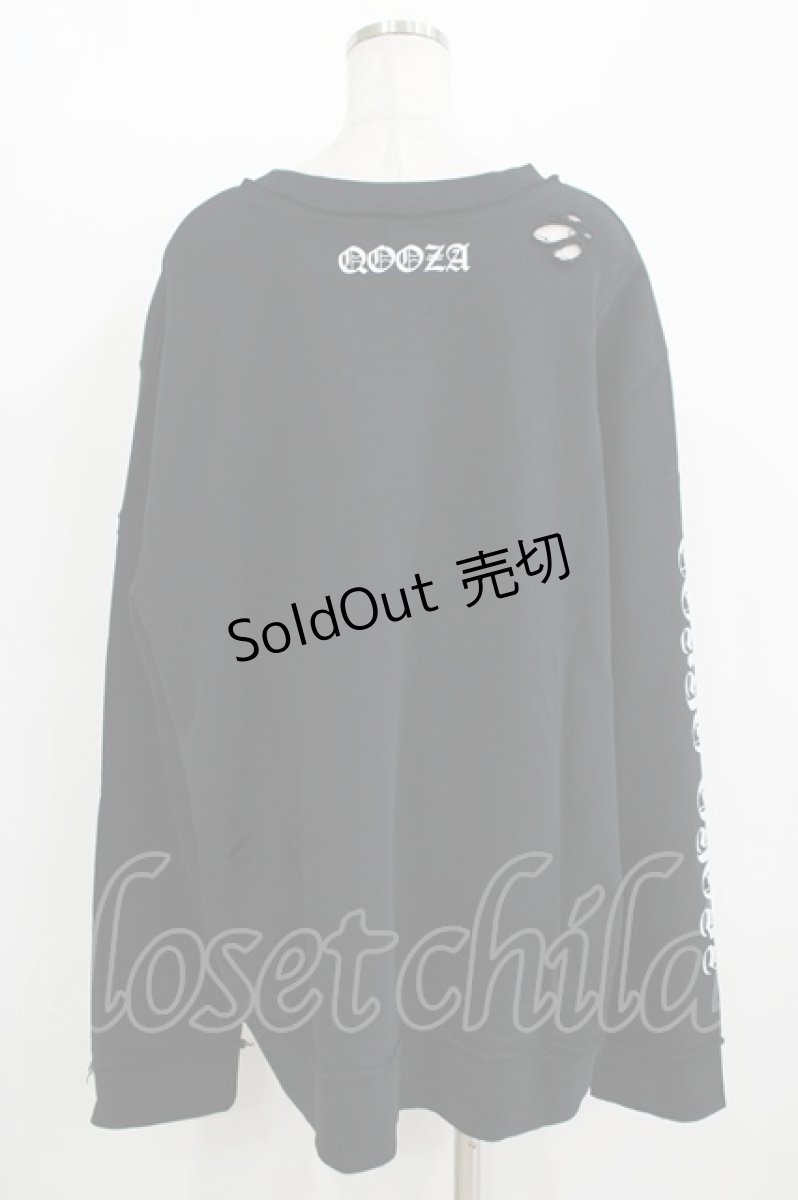 画像2: QOOZA / 東京喰種×QOOZA金木研 ダメージスウェット  ブラック H-26-09-09-021-PU-TO-KB-ZH (2)