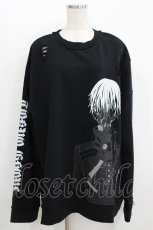 画像1: QOOZA / 東京喰種×QOOZA金木研 ダメージスウェット  ブラック H-26-09-09-023-PU-TO-KB-ZH (1)