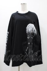 画像1: QOOZA / 東京喰種×QOOZA金木研 ダメージスウェット  ブラック H-26-09-09-024-PU-TO-KB-ZH (1)