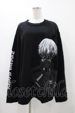 画像1: QOOZA / 東京喰種×QOOZA金木研 ダメージスウェット  ブラック H-26-09-09-025-PU-TO-KB-ZH (1)