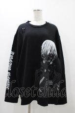 画像1: QOOZA / 東京喰種×QOOZA金木研 ダメージスウェット  ブラック H-26-09-09-027-PU-TO-KB-ZH (1)