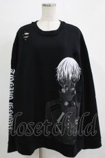 画像1: QOOZA / 東京喰種×QOOZA金木研 ダメージスウェット  ブラック H-26-09-09-030-PU-TO-KB-ZH (1)