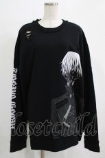 画像1: QOOZA / 東京喰種×QOOZA金木研 ダメージスウェット  ブラック H-26-09-09-034-PU-TO-KB-ZH (1)