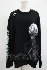 画像1: QOOZA / 東京喰種×QOOZA金木研 ダメージスウェット  ブラック H-26-09-09-035-PU-TO-KB-ZH (1)