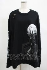 画像1: QOOZA / 東京喰種×QOOZA金木研 ダメージスウェット  ブラック H-26-09-09-038-PU-TO-KB-ZH (1)