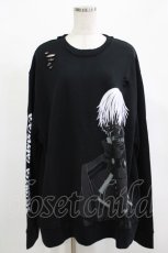 画像1: QOOZA / 東京喰種×QOOZA金木研 ダメージスウェット  ブラック H-26-09-09-039-PU-TO-KB-ZH (1)