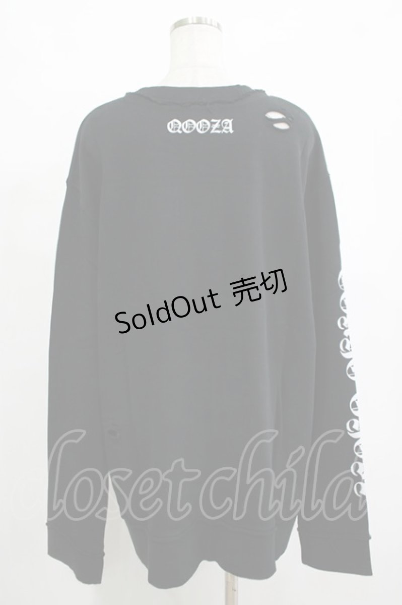 画像2: QOOZA / 東京喰種×QOOZA金木研 ダメージスウェット  ブラック H-26-09-09-042-PU-TO-KB-ZH (2)
