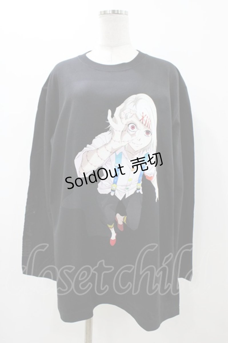 画像1: QOOZA / 東京喰種×QOOZA鈴屋什造 L/S TEE  ブラック H-26-09-09-045-PU-TO-KB-ZH (1)