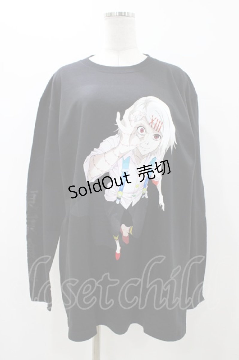 画像1: QOOZA / 東京喰種×QOOZA鈴屋什造 L/S TEE  ブラック H-26-09-09-046-PU-TO-KB-ZH (1)