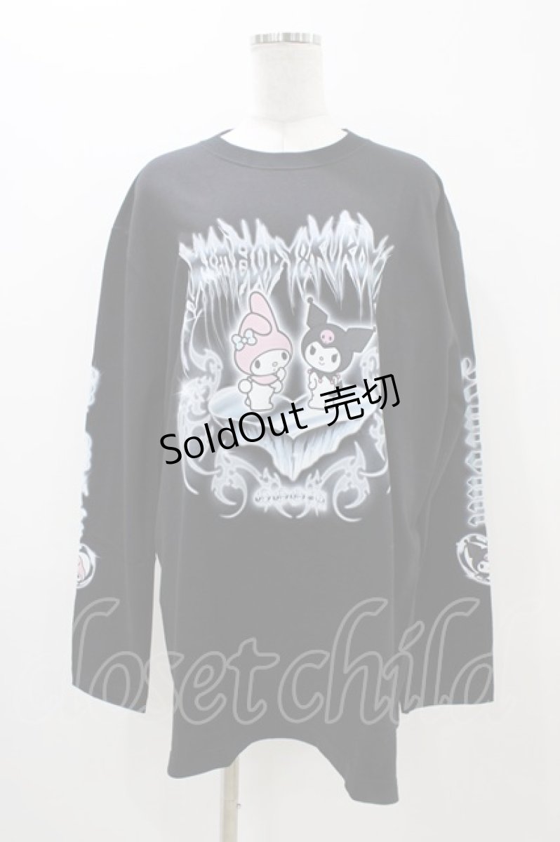 画像1: QOOZA / マイメロディ＆クロミコラボ L/S TEE  ブラック H-26-09-09-047-PU-TO-KB-ZH (1)