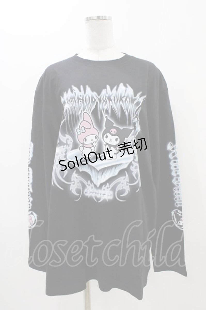 画像1: QOOZA / マイメロディ＆クロミコラボ L/S TEE  ブラック H-26-09-09-048-PU-TO-KB-ZH (1)