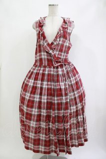 Jane Marple Dans Le Salon / Madras check cache-coeur dress レッド