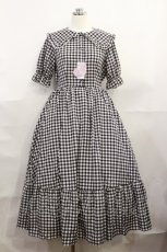 画像1: m petit by misako / AM*ギンガムCHKワンピース S ブラック H-26-09-10-1008-LO-OP-NS-ZH (1)