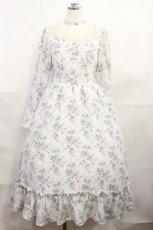 画像1: Kurumi Collaboration / KRハナジゴスリーブワンピース SS 白 H-26-09-10-1009-GO-OP-NS-ZH (1)