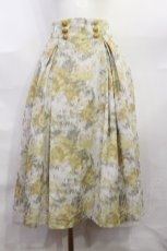 画像1: an another angelus / ダブル釦水彩フラワー柄タックスカート Free light yellow H-26-09-10-1017-CA-SK-NS-ZH (1)