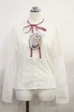 画像1: Kurumi Collaboration / KRデシンジゴスリブラウス SS 白 H-26-09-10-1020-GO-BL-NS-ZH (1)