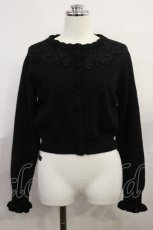 画像1: m petit by misako / AM バラレースニットカーディガン S ブラック H-26-09-10-1021-LO-TO-NS-ZH (1)