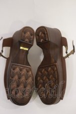画像4: Fi.n.t / 小花刺繍ウッドライクソールサンダル S BROWN H-26-09-10-1028-CA-SH-NS-ZH (4)