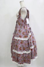 画像2: metamorphose / 【プラスサイズ】Strawberry Basket フロントボタンリボンジャンパースカート プラスサイズ ラベンダー系(Lavender) H-26-09-10-1032-ME-OP-NS-ZH (2)