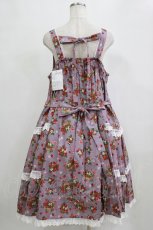 画像3: metamorphose / 【プラスサイズ】Strawberry Basket フロントボタンリボンジャンパースカート プラスサイズ ラベンダー系(Lavender) H-26-09-10-1032-ME-OP-NS-ZH (3)