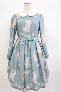 Emily Temple cute / meowワンピース ブルーグレー H-26-09-10-009-ET