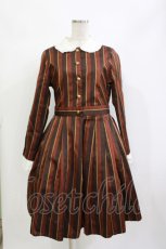 画像1: Jane Marple / Regimental stripe lycee onepice M ブラウン H-26-09-10-010-JM-OP-AK-ZH (1)