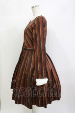 画像2: Jane Marple / Regimental stripe lycee onepice M ブラウン H-26-09-10-010-JM-OP-AK-ZH (2)