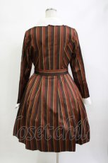 画像3: Jane Marple / Regimental stripe lycee onepice M ブラウン H-26-09-10-010-JM-OP-AK-ZH (3)