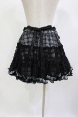 画像3: H jelly / エプロン付きチェックスカート  黒×白 H-26-09-10-014-HN-SK-AK-ZH (3)