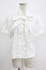 画像1: Ank Rouge / ブローチ付きボウタイブラウス M 白 H-26-09-11-032-CA-BL-NS-ZH (1)